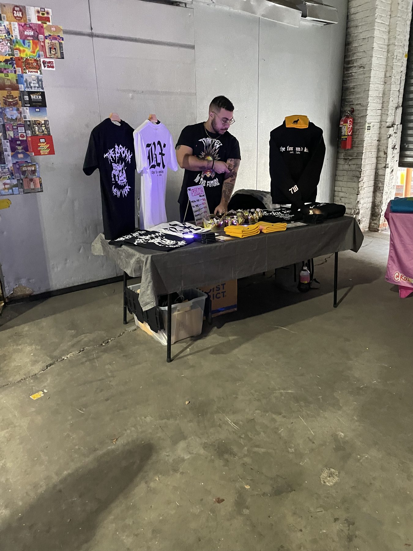 The Fox & King merchandise at an anniversary event